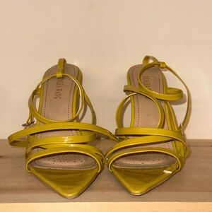 Yellow Lace-Up Azalea Wang Pumps